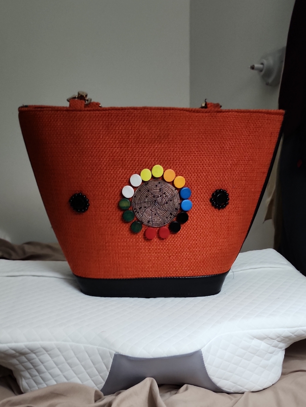 Orange Decorative Circle Tote Bag
